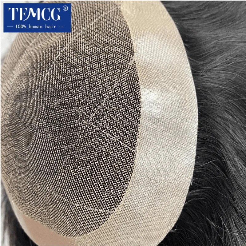 OCT-Male Hair Prosthesis Lace and Pu Base Man Wig Breathable 100% Natural Human Hair Male Wig Exhaust Systems Unit Free Shipping