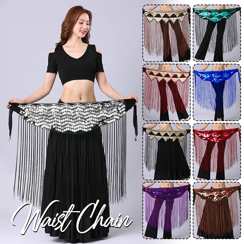 

Sparkling Long Fringed Waist Chain For Belly Dance Summer Season China Mainland OriginDynamic Belly Dance Waist Chain