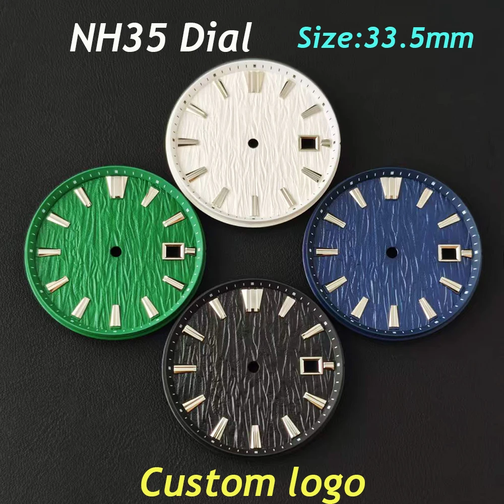

33.5mm NH35 dial GS case unmarked dial GS assembled mechanical watch accessories, suitable for NH35/36 automatic movement