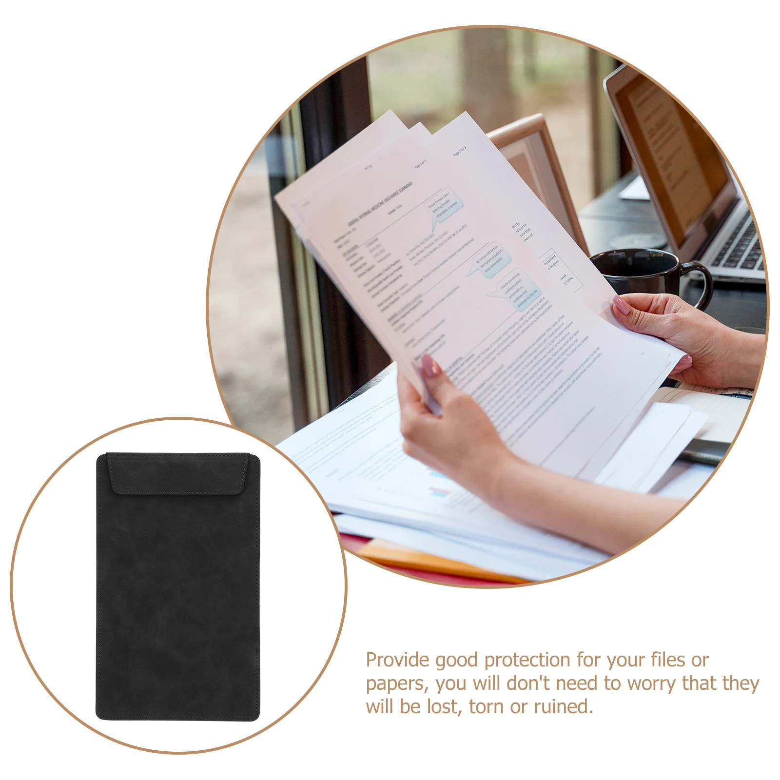 

Menu Folder Clipboard 15X25 A5 Night Black Restaurant Office File Folder Writing Board Cash Register Document Clips