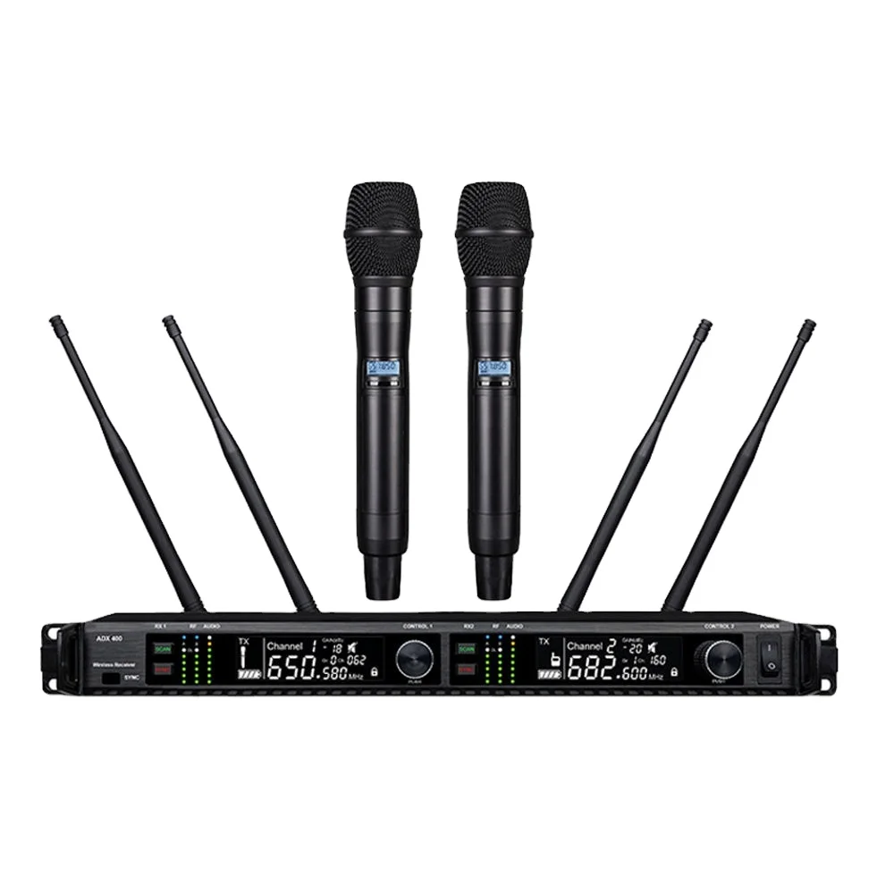 

ADX400 High Quality Karaoke Handheld Microphone Metal Microphone UHF Wireless Microphone For Singing