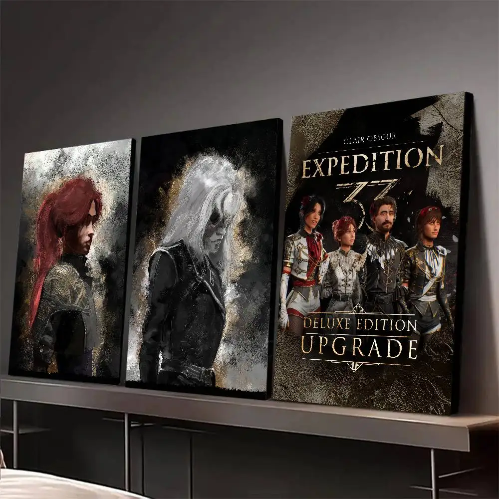 Game Clair O-Obscur E-Expedition 33 Poster Self Adhesive Painting Living Room Office Decoration Bedroom Home Wall Sticker Prints