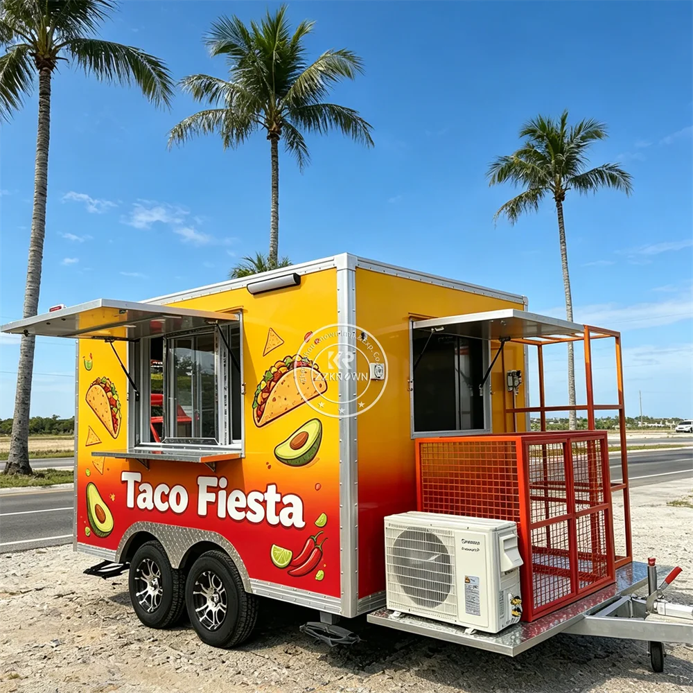 

Concession Mobile Fast Food Trailer Truck Mobile Ice Cream Coffee Cart Custom Size Food Truck Fully Equipped