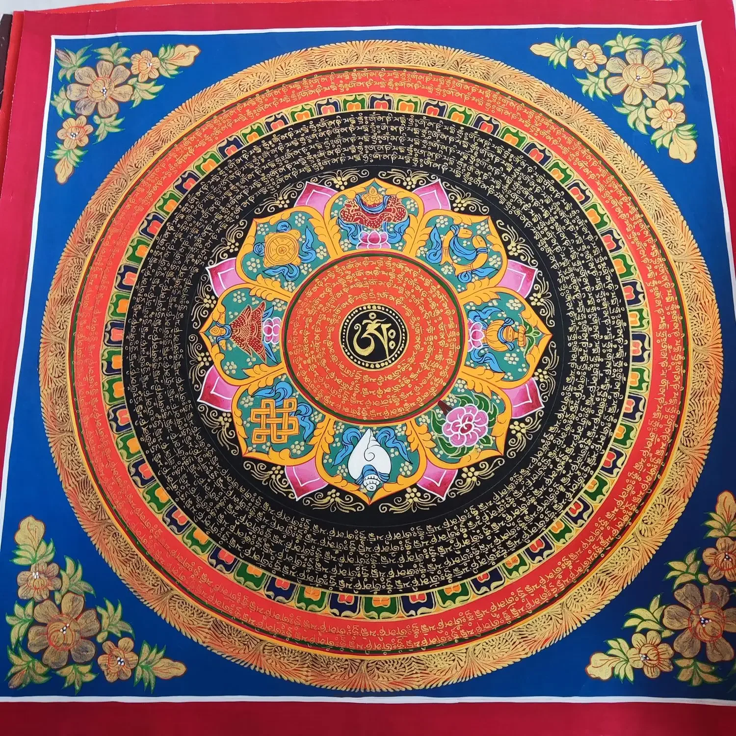 GOOD 100% Hand painted Auspicious scripture mandala Thangka Thang-ga painting Buddhism home Hall altar wall Decorative art A10