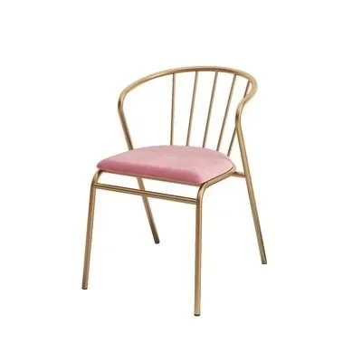Para sillas De estilo escandinavo sillas rosas simples y elegantes Sedia Velluto E Oro Cadeiroes De Sala comedor Verandahs