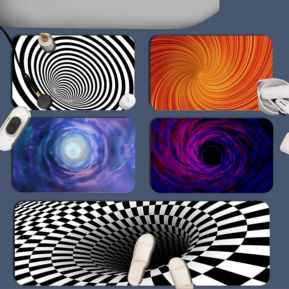 Twisting Vortex Floor Mat Graphic Printed Flannel Doormats For Bathroom Kitchen Entrance Carpet Home Decor