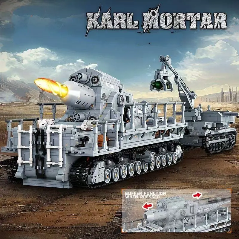 War King FC4330 Karl Mortar Gun Armored Vehicle 2875+PCS Track Car Building Block Set for Boys Intelligence Assembly Toy Gift