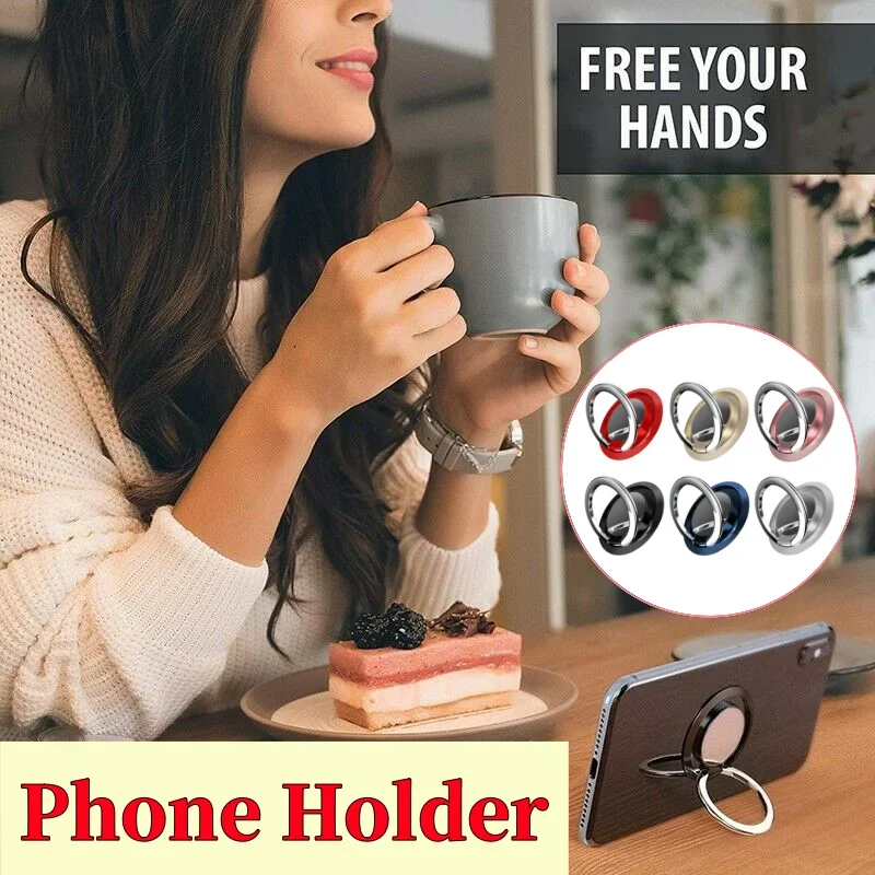 Finger Ring Holder Stand Grip 360 Rotating For Mobile Phone Car Magnetic Mount Phone Back Sticker Pad Unniversal Bracket