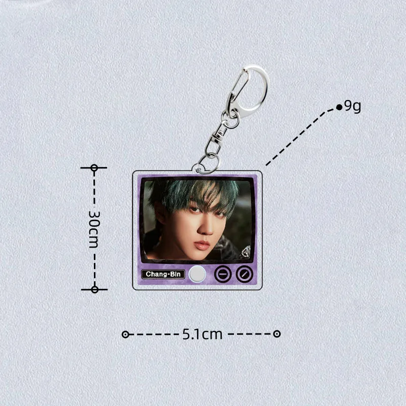 KPOP BangChan SeungMin I.N Fashion Photo Printed Hang Tag Keyring FELIX HAN LeeKnow Acrylic Keychain Bag Accessories Fans Gift