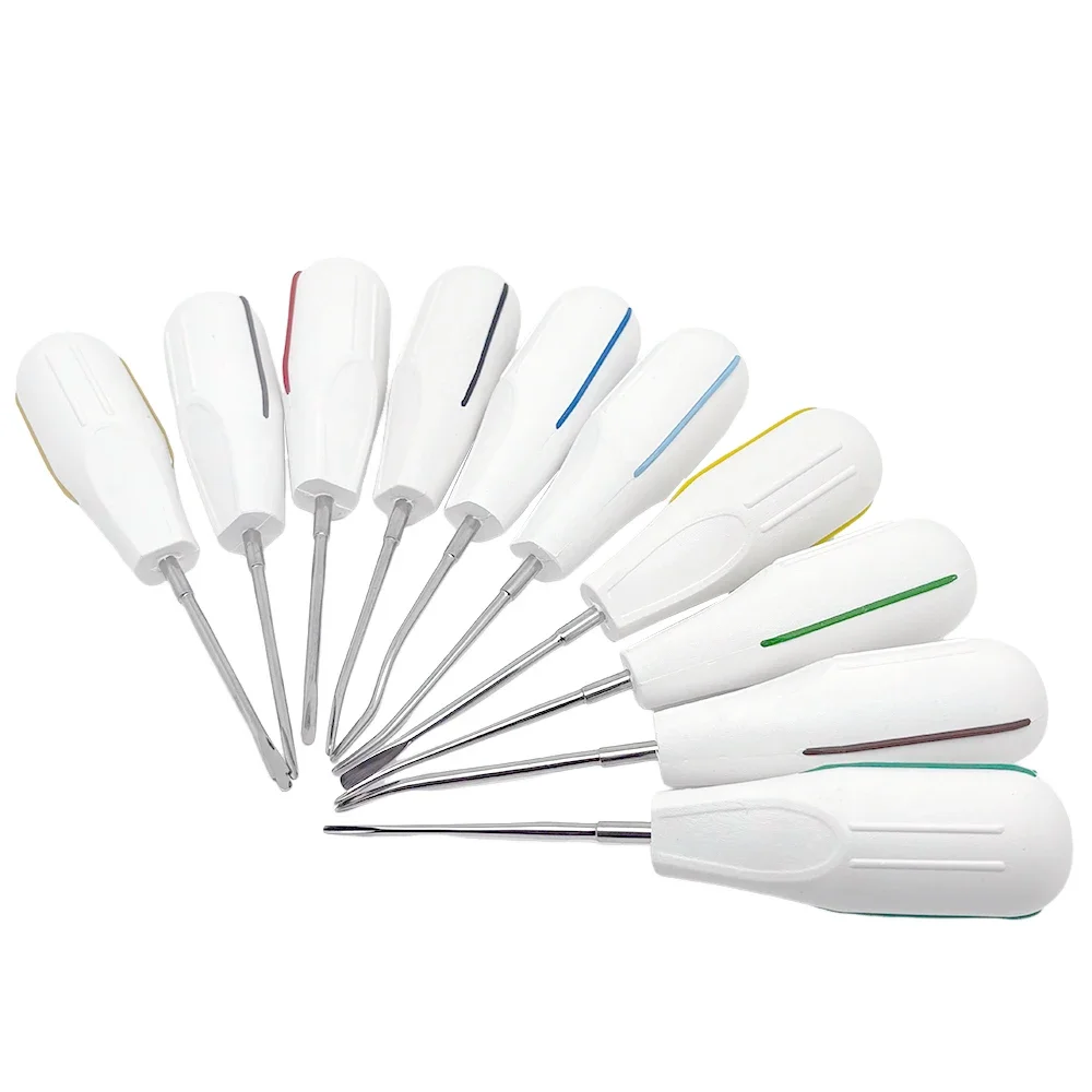 

10Pcs Plastic Handle Teeth Extracting Elevator Set Professional Dental Extraction Root Tools Minimally Invasive Tooth Extracting