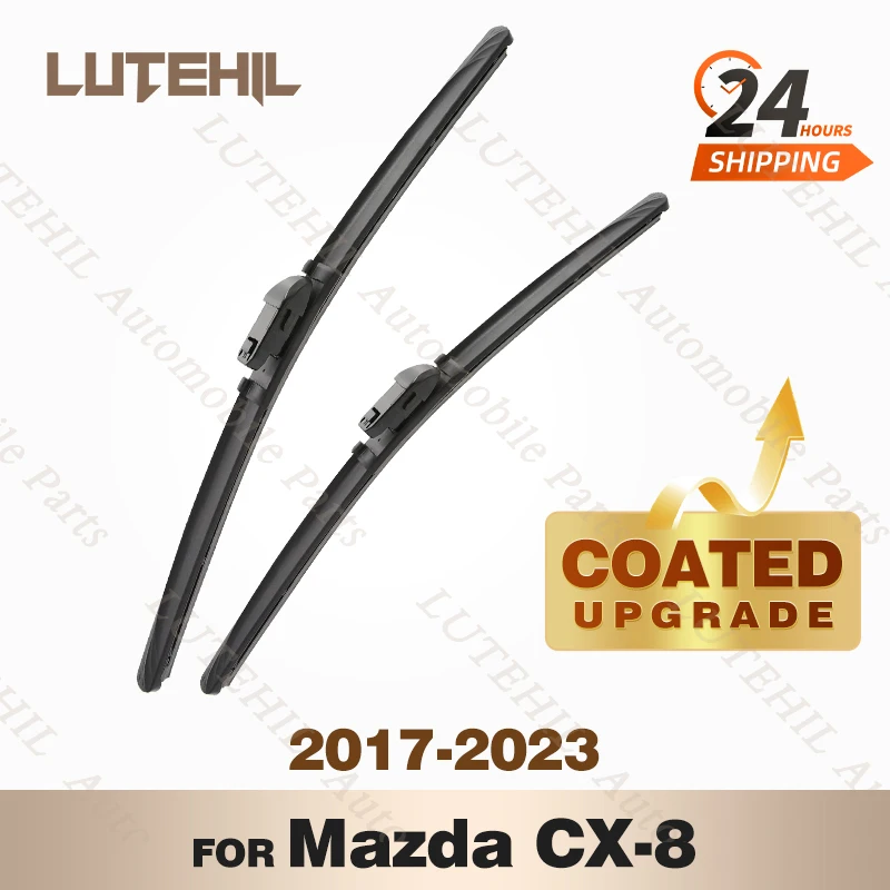 

LUTEHIL's Silicone Front Wiper Set For Mazda CX-8 2017 - 2023 2018 2019 2020 2021 2022 coated windshield wiper blade 24"+18"