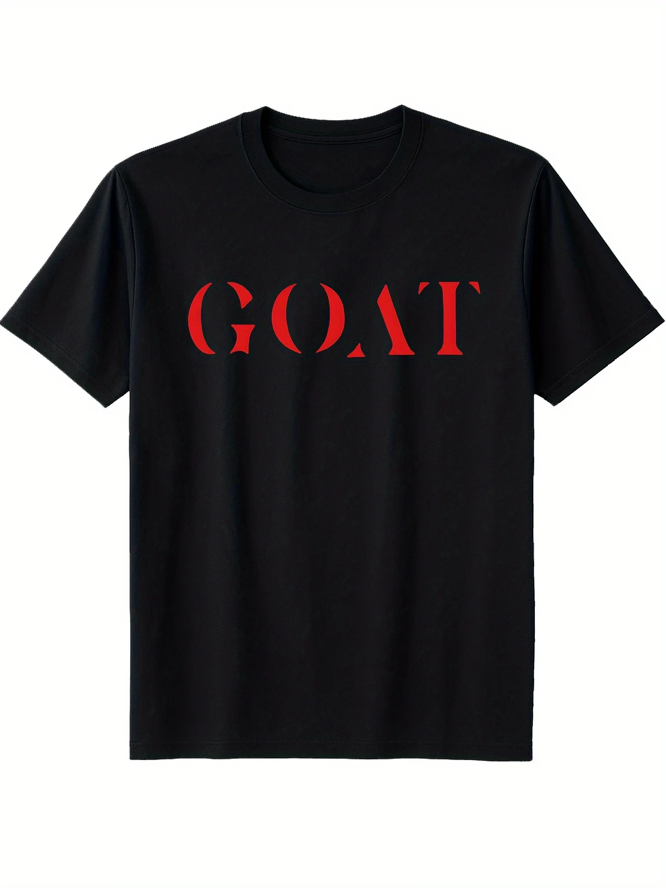 Stylish Men's Short Sleeved T-Shirt - Red Letter GONT Print, Trendy Round Neck, Casual Top for Spring & Summer