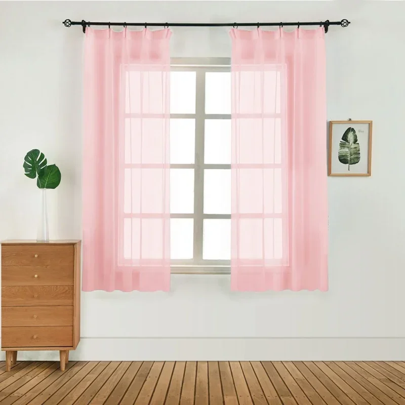 1PC 100x130cm Bedroom Modern Window Tulle Curtain Panel Voile High Quality Decoration For Your House Curtain Home Textile Tools