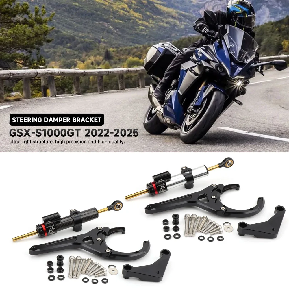 Für Suzuki GSX-S1000GT GSX-S1000GT 2022-2025 Motorrad CNC Lenkungsdämpfer Stabilisator Halterung Montage-Kit