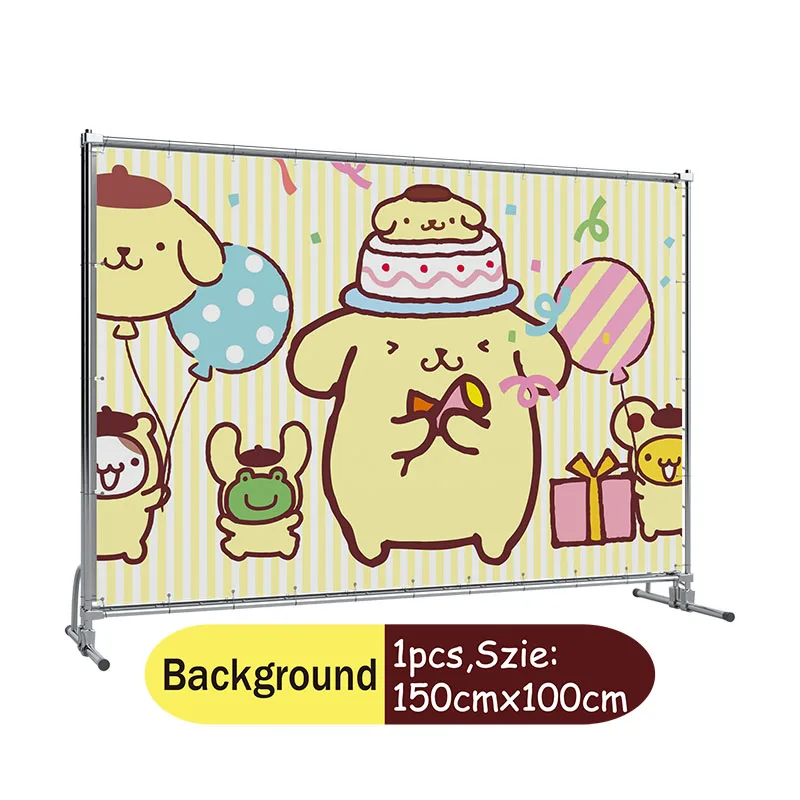 Hasbro Cute Pom Pom Purin Birthday Banner Photo Photographic Backdrop Boys Kids Party Decor Supplies Baby Shower Decorate