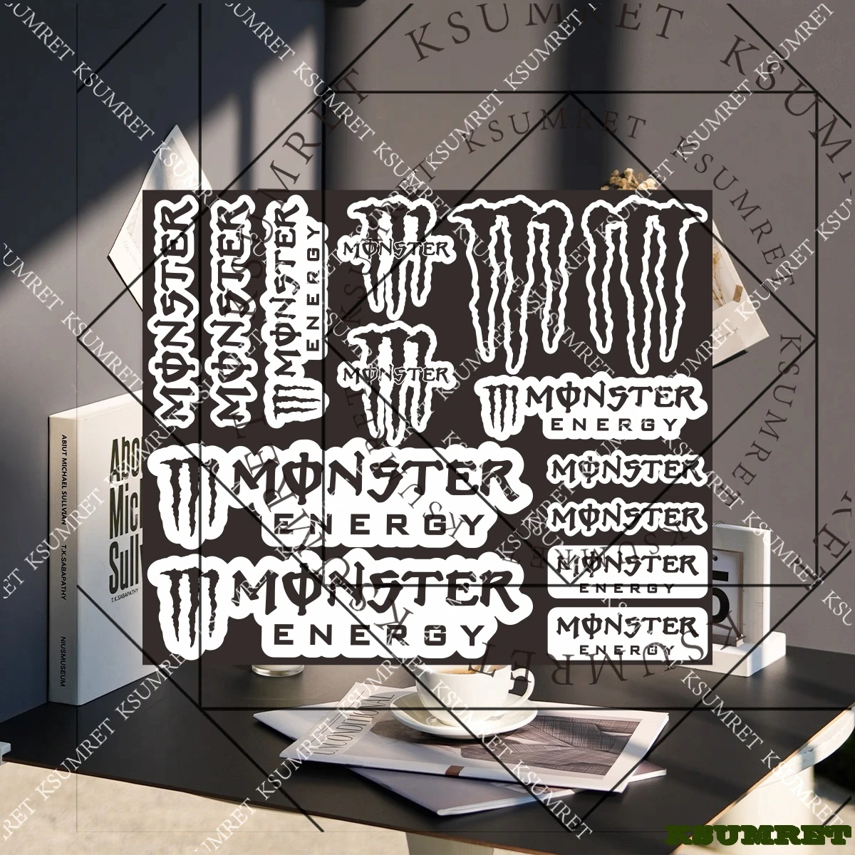 مجموعة ملصقات للدراجات النارية من الفينيل Monster Energy لسيارة Yamaha Kawasaki سوزوكي Ktm Ducati