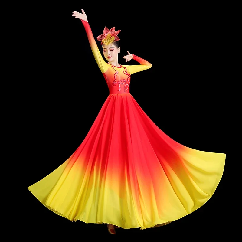 スペインのフラメンコオープニングダンスドレス女性モダンダンスステージパフォーマンス衣装グラデーションカラー中国古典舞踊ドレス