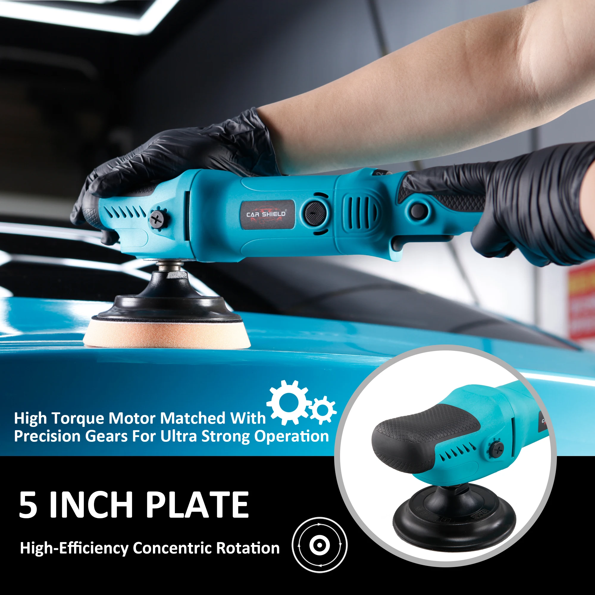 Hot Sale Car Shield 5 Inch Rotary Polisher 1000W Light Weight for Car Detailing