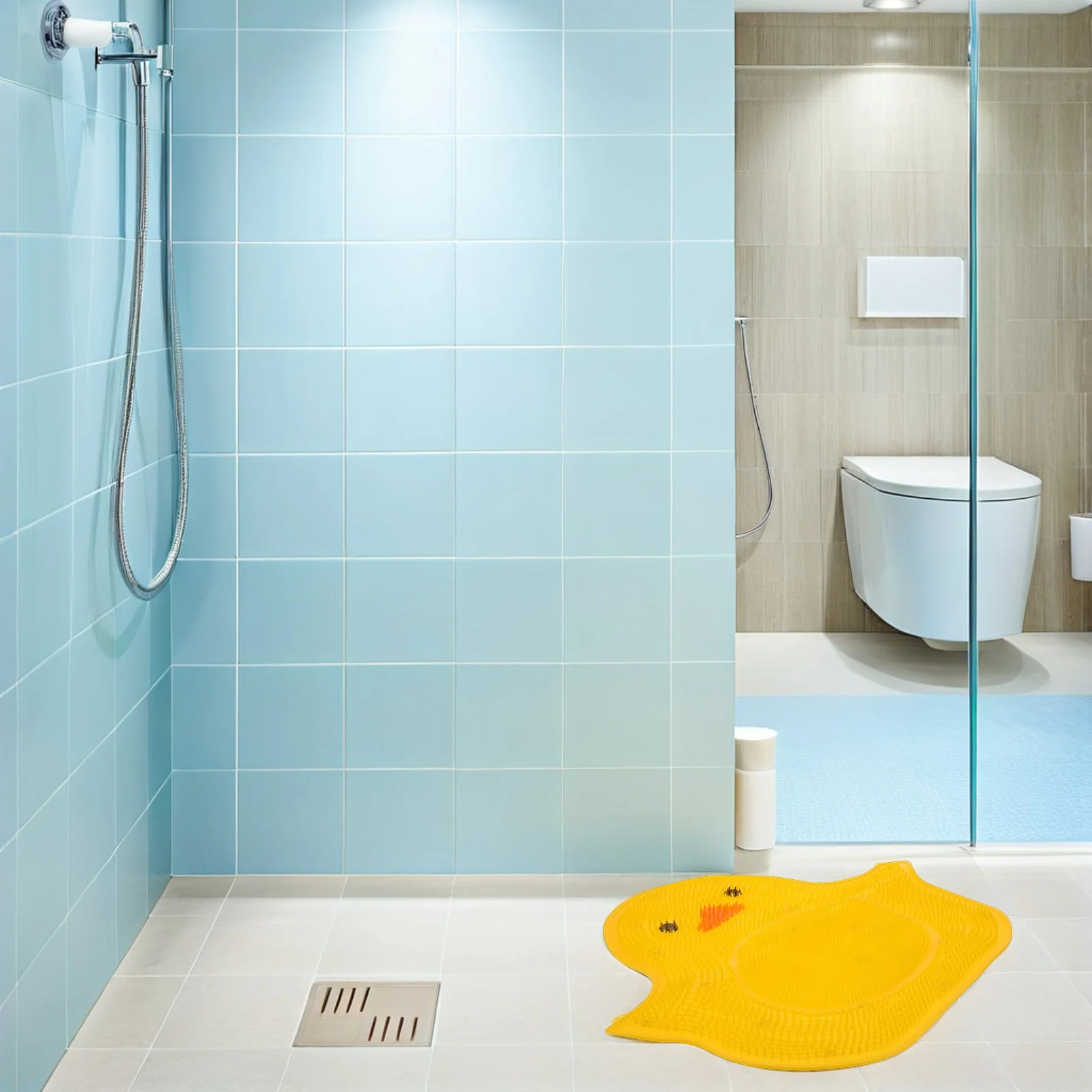 

2Pcs Silicone Shower Foot Scrubber Mat Non Slip Bath Mat Soft Cushioned Foot Massage Pad Dead Skin Remover for Shower Floor