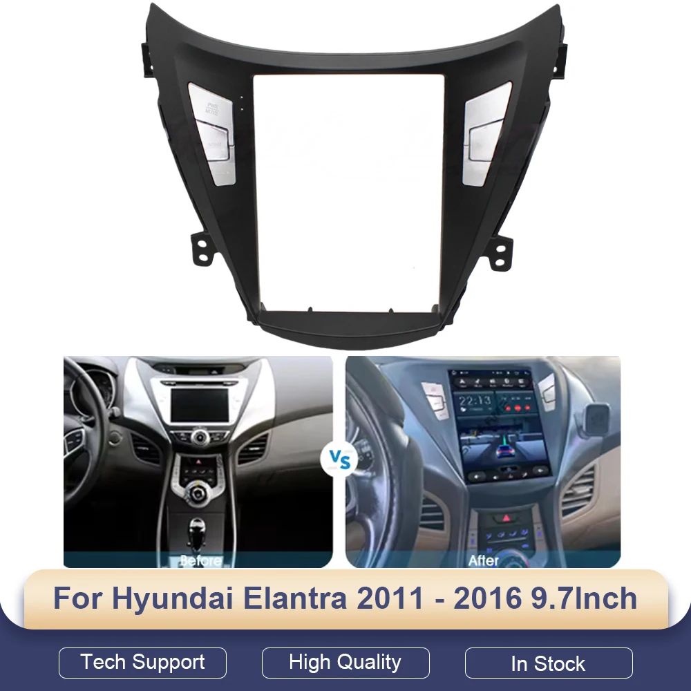 

Car Frame Fascia Adapter For Tesla Style Android Radio Dash Fitting Panel Kit For Hyundai Elantra 2011 - 2016