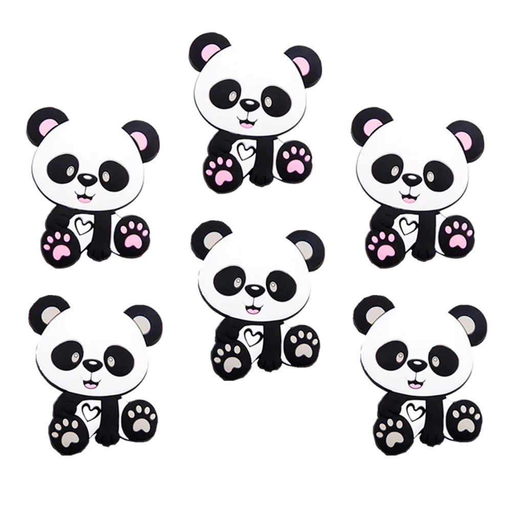 

6 Pcs Panda Teether Accessories Infant Teething Beads Silicone Nursing Baby