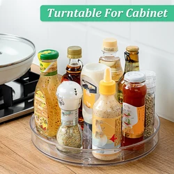 Lazy Susan Turntable Organizer Clear 360 Rotating Multifunctional Turntable Spice Rack For Kitchen Cabinet Makeup Storage Trays