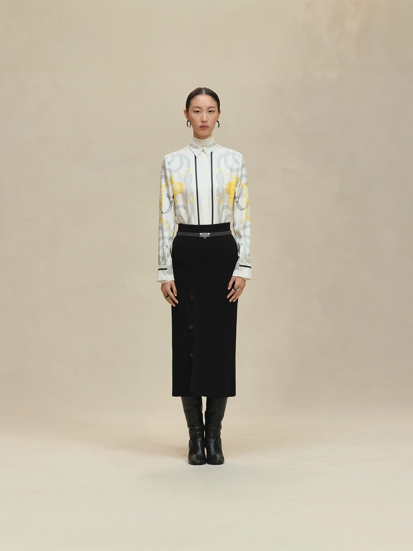 

Pfroi Remix Silk irt Original Quali Long Sve Printed Women's Premium Faion Commute Sle Autumn New Arrival