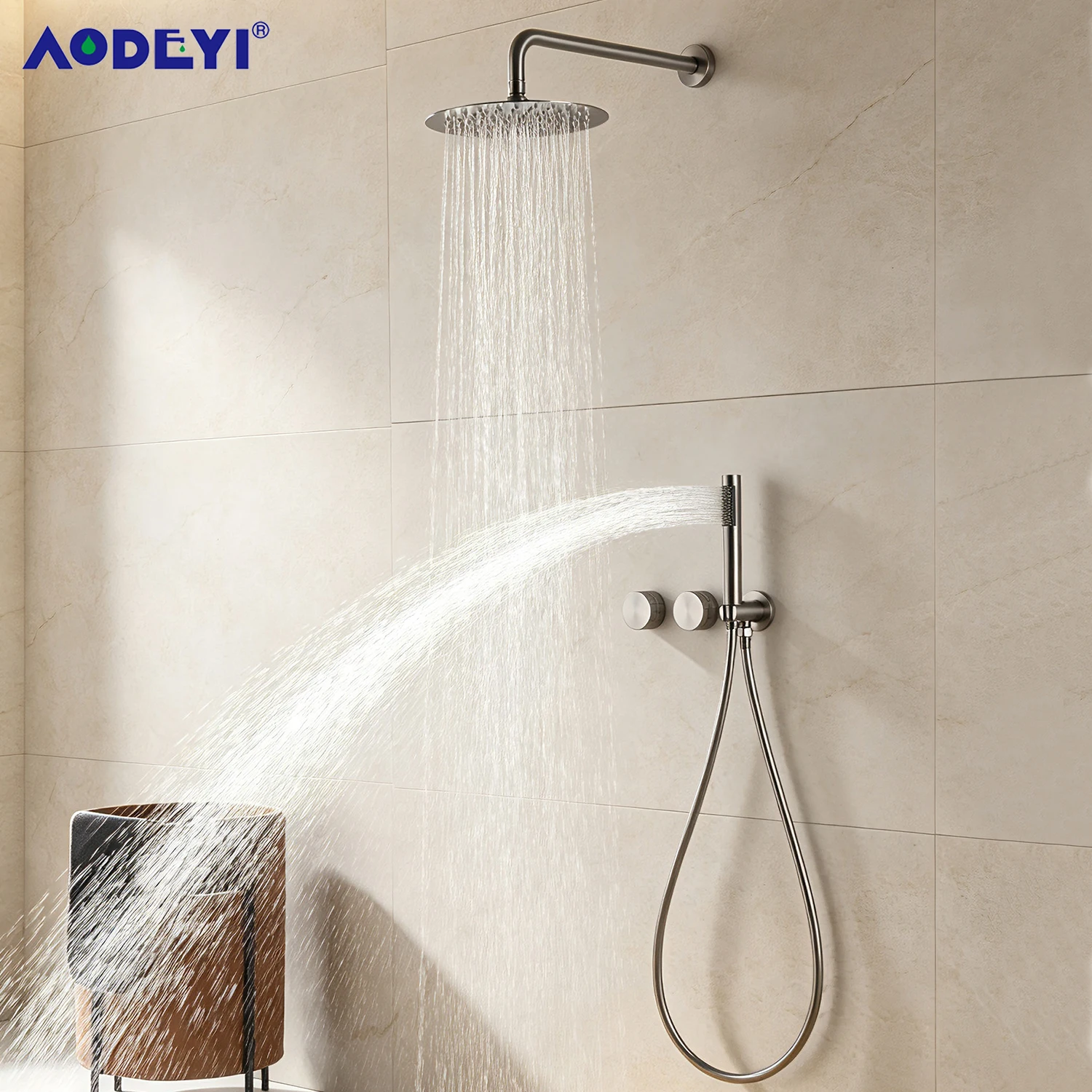 Brushed Nickel Shower System 8-12