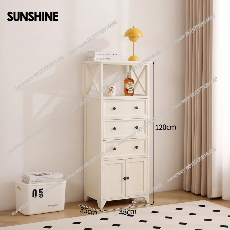 Pure solid wood locker multi-layer door storage cabinet living room bedroom drawer cabinet