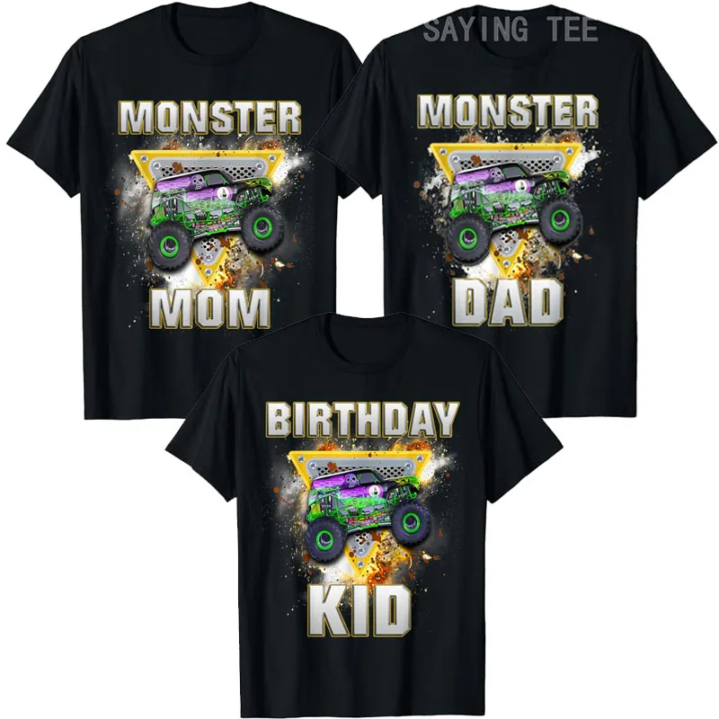 Monster Truck Dad Monster Truck Are My Jam Truck Lovers T-Shirt Monster-Truck Mom Birthday Kid Family Matching Tees Novelty Gift