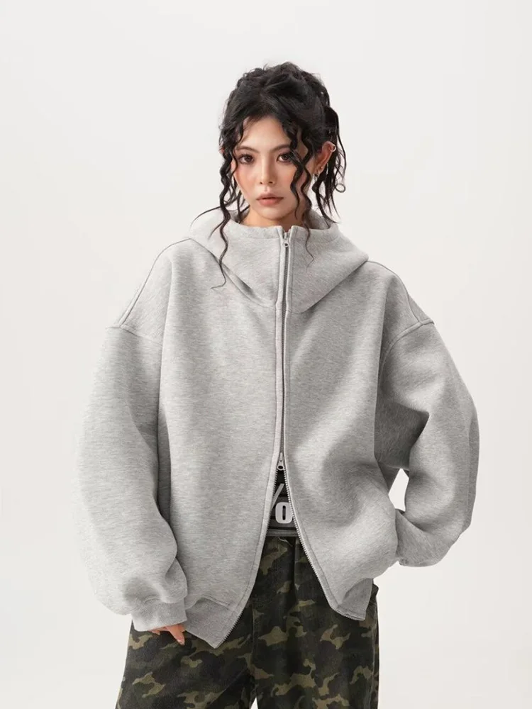 Zoki Y2K Zwarte Hoodies Vrouwen Streetwear Oversize Losse Lange Mouw Retro Sweatshirt Amerikaanse Harajuku Vintage Bf Tops Jassen Nieuwe