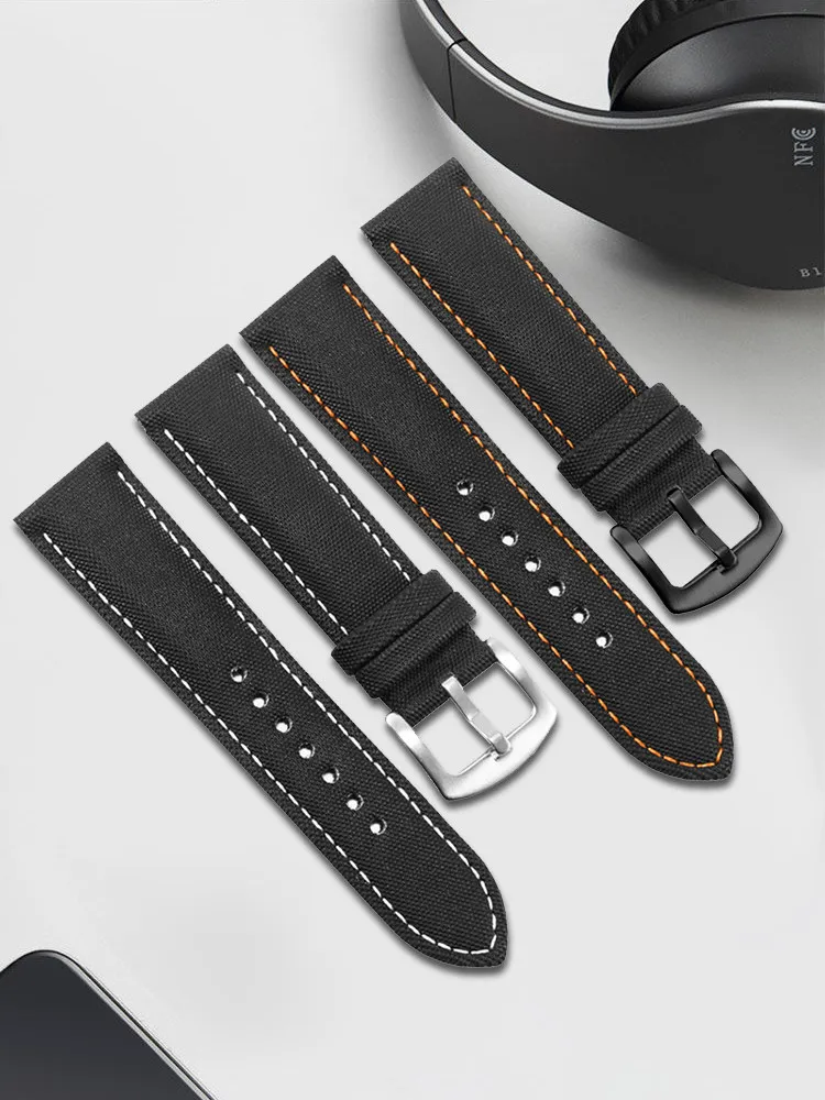 Carbon fiber nylon textured strap suitable for Blancpain Fifty Fathoms 5000 waterproof canvas watch strap for men