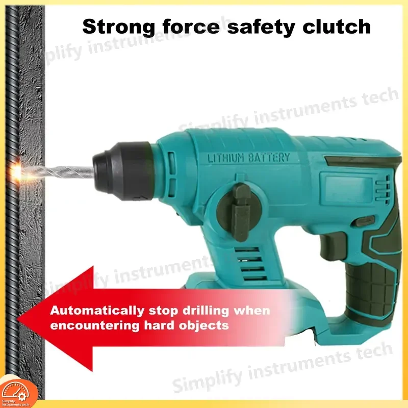 Hammer Drill 4500 RPM Variable Speed Hammer for Concrete Demolition Compatible with Makita 18V Battery