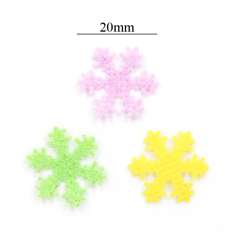 100Pcs 20mm Mixed Christmas Snowflakes Ome Christmas Party Table DIY Handmade Gift Supplies Appliques Wedding Decoration