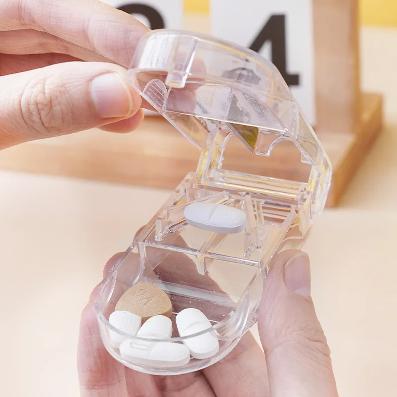 1pcs Portable Pill Cutter Splitter Divide Medicine Storage Tablet Splitters Cut Slicer Home Pill Cases Dispenser Pill Box