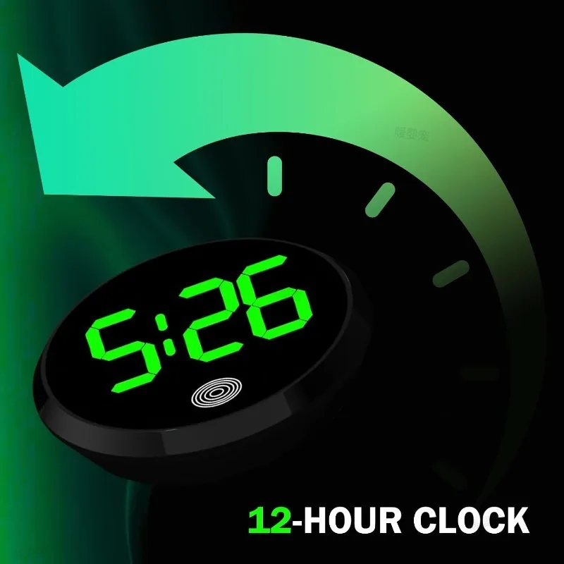 Car LED Clock Touch-Control Dashboard Watch Car Electronic Clocks with LED Display Light for Fridge RV Classroom Travel Vehicle