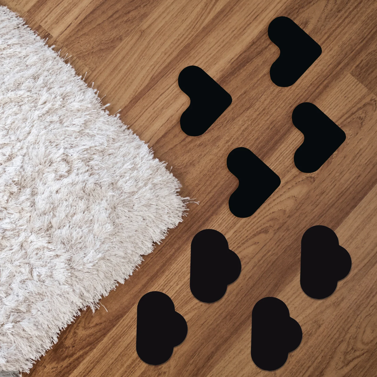 16 قطعة منصات السجاد غير زلة القلب سحابة شكل البساط الشريط ملصقات للأرضيات الصلبة بلاط عدم الانزلاق