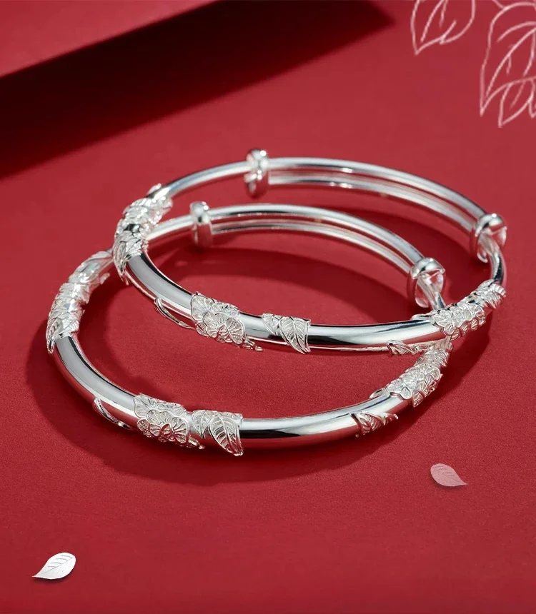 Sterling Silver Bracelet Flowering Peony Flower Foot Silver Bracelet Valentine's Day Gift
