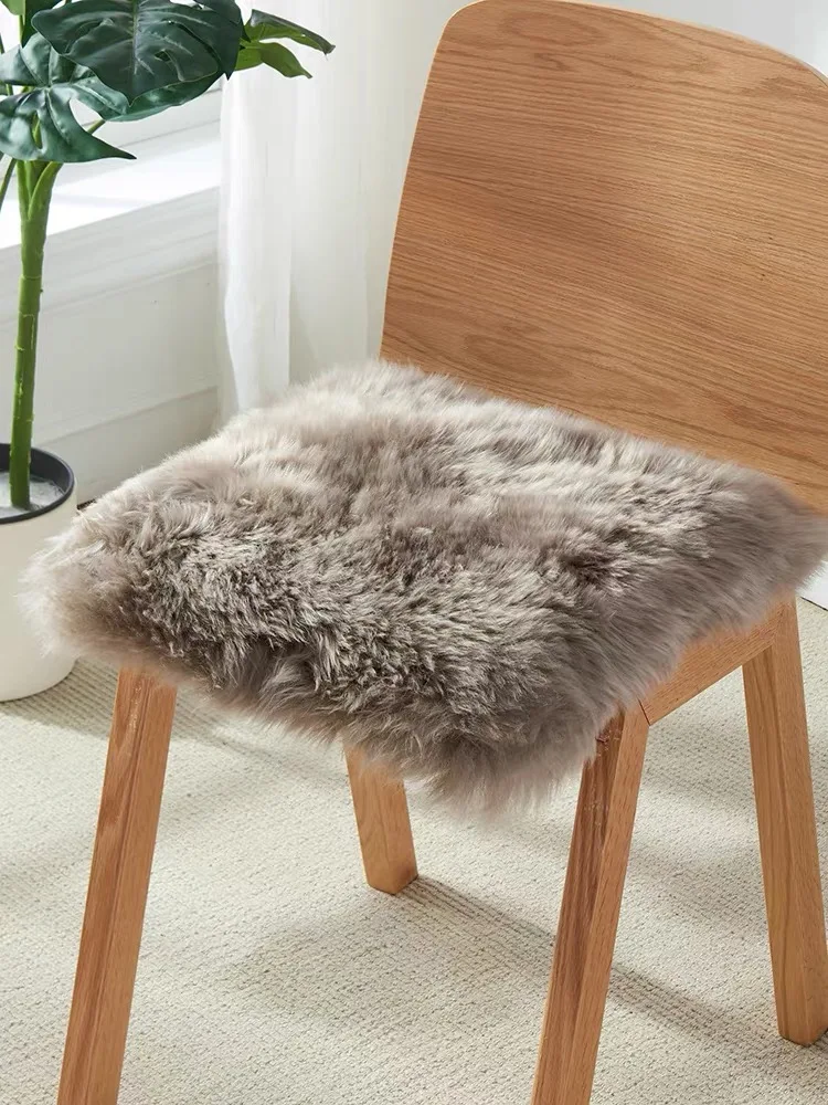 100% Real Wool Cushion Lamb 45x45cm Sheepskin For Seat Chair Living Room Decor Warming Your Home 2025Winter