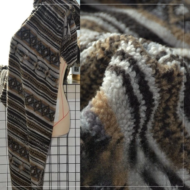 

Жаккардовая шерсть ягненка, короткая плюшевая ткань для дизайна одежды, украшения дома, ткань на метр, материал для шитья своими руками, ткань