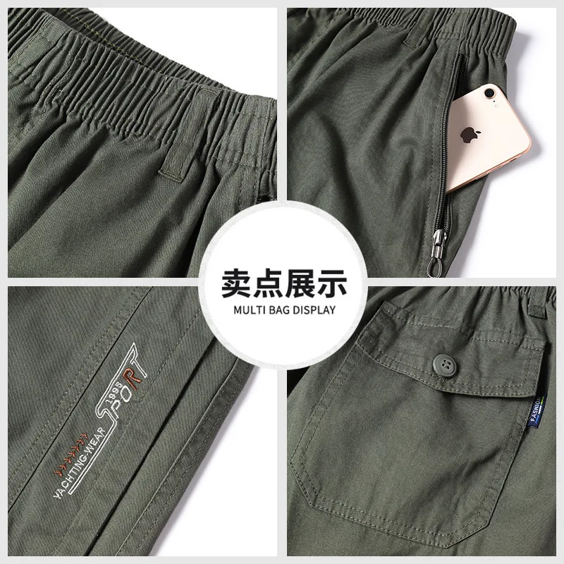 Short cargo décontracté pour homme, pantalon court multi-poches, jogging de randonnée, sport de plein air, grande taille, 6XL, été, 100% coton