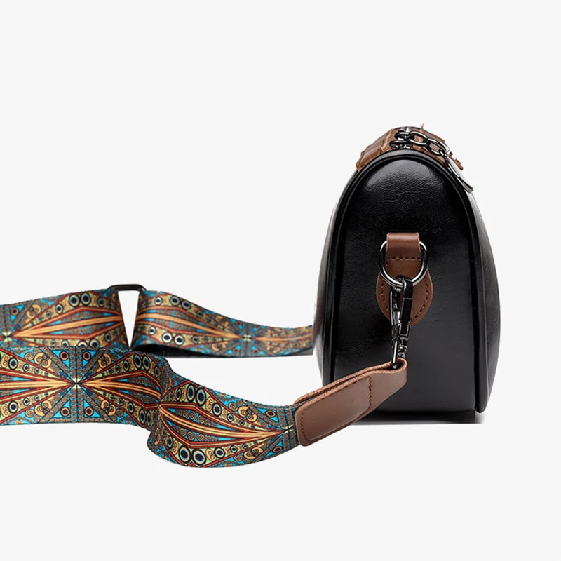Moda mała skóra PU torba siodło pod pachami dla kobiet w stylu Vintage designerska torba na ramię Crossbody torebka i torebki z szerokim paskiem