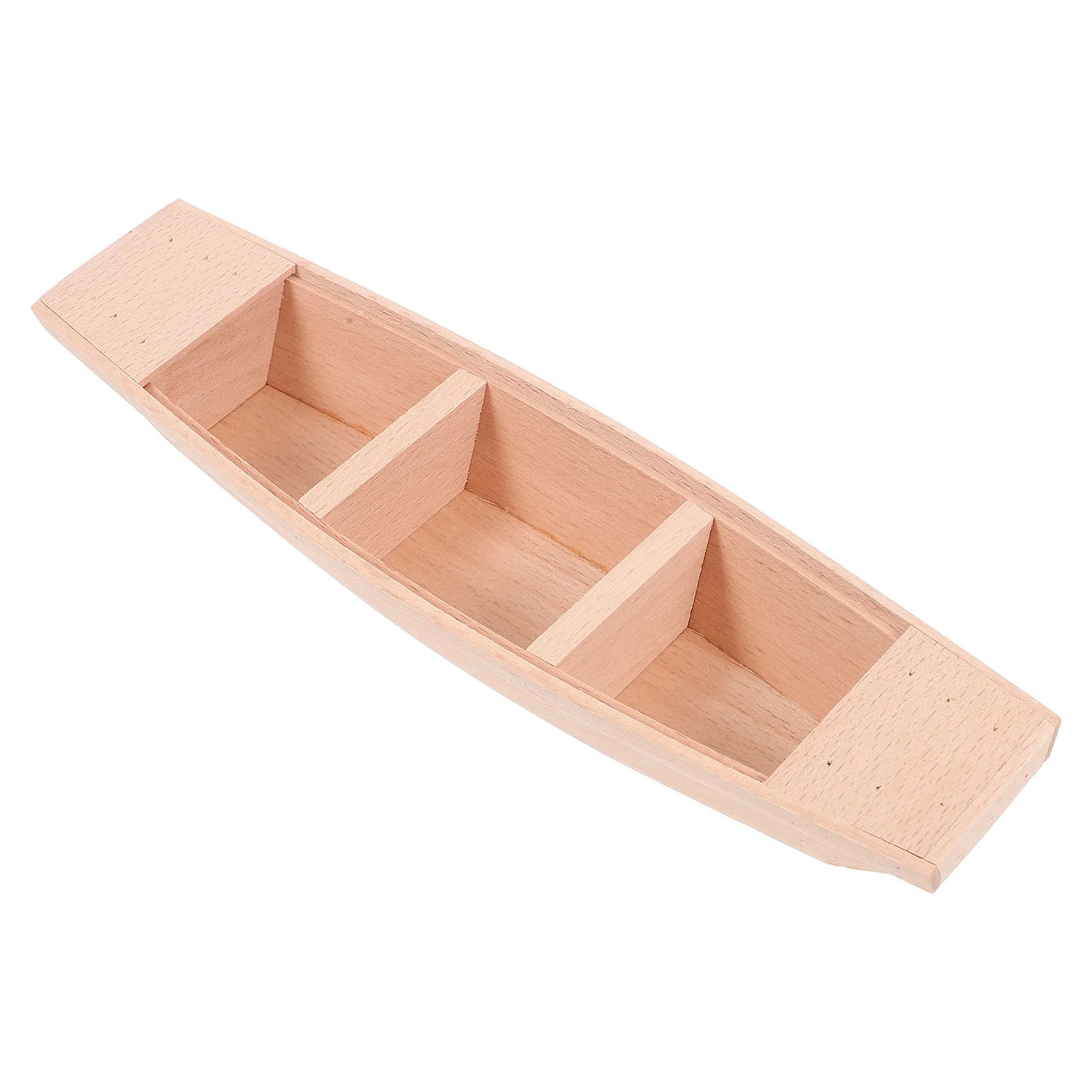 Fishing Boat Outdoor Decor Miniature Wooden Crafts Ornaments Canoe Models Micro Landscape Garden Accessory Imitation Child