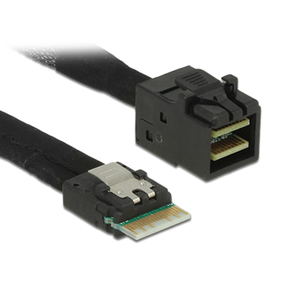 Slim Line SAS 4.0 SFF-8654 4i 38pin Host to HD Mini SAS 4i SFF-8643 36pin Target Cable 50cm