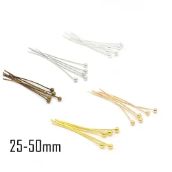 100pcs 4 Size Glossy Silver Gold Colors Metal Ball Heads Pin Diy Supplies For Jewelry Making Findings Accessories Wholesale