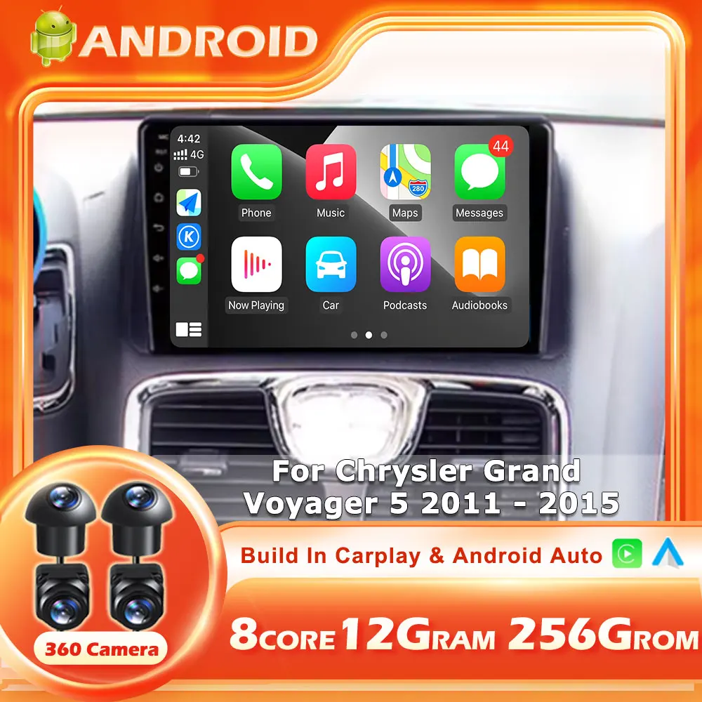 

Android 16 For Dodge Grand Caravan 2008-2020 For Chrysler Grand Voyager 5 2011 - 2015 Car Radio Player Multimedia GPS 360 Camer