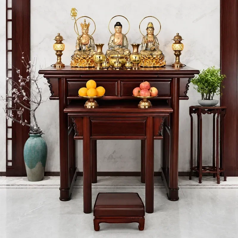 Ebony Solid Wood Incense Table Simple Household Buddhist Shrine Altar Platform for God of Wealth Worship New Chinese Style