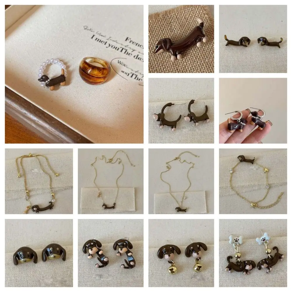 شخصية Kawaii الألماني الأقراط حمض الخليك حجر الراين الكرتون سلسلة قلادة غطاء الرأس الكورية نمط أغطية الرأس النساء #6