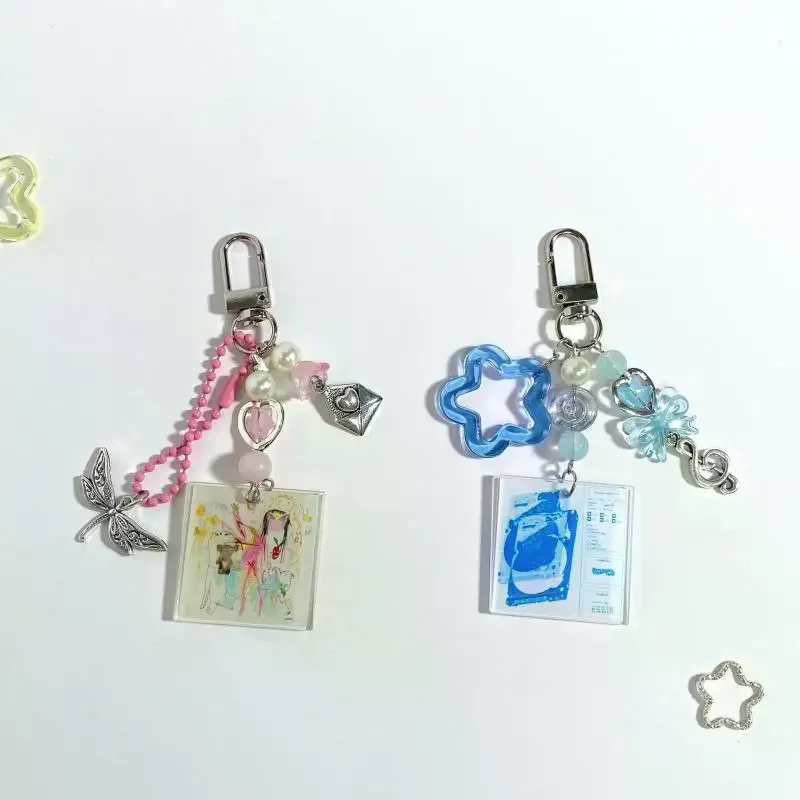 Y2K Fashion Music Album Band CD Keychain; Earth Wave Phone Strap; Contemporary Pendant for Music Lover's Phone Accessory.