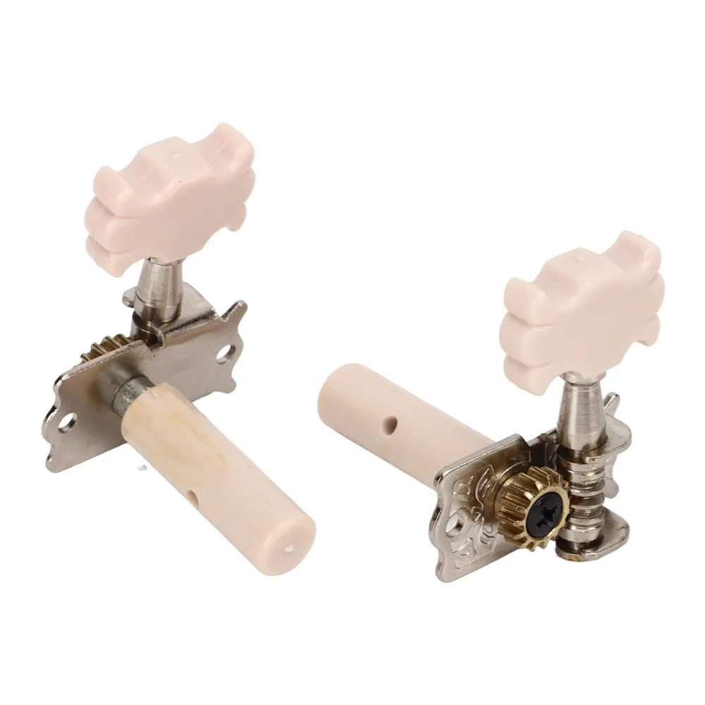 Ivory White Classical Guitar Tuning Pegs Plastic+Metal Single Hole Guitar Tuning Keys 3L3R Configuration Guitar Tuner Pegs
